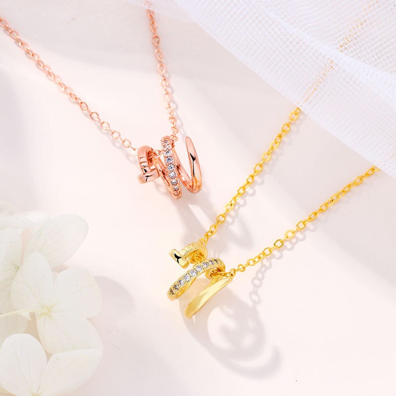 SIPENGJEL Geometric Round Pendant Necklace Gold And Rose Gold Color  Chain Necklace For Women Jewelry