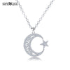 SIPENGJEL Gold Silver Color Moon Star Pendant Necklace Crescent Clavicle Chain Choker Necklace For Women Jewelry 2021