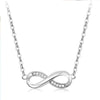 SIPENGJEL Silver Color Infinity Necklace Simple Love Pendant Short Chain Necklaces For Women Wedding Jewelry Party Gift