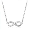 SIPENGJEL Silver Color Infinity Necklace Simple Love Pendant Short Chain Necklaces For Women Wedding Jewelry Party Gift