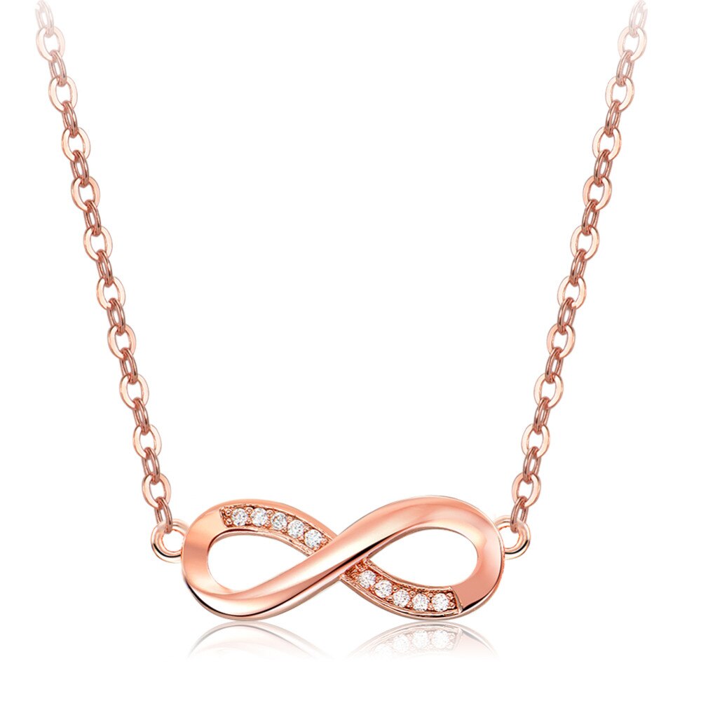 SIPENGJEL Silver Color Infinity Necklace Simple Love Pendant Short Chain Necklaces For Women Wedding Jewelry Party Gift
