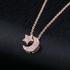 SIPENGJEL Trendy Inlaid Zircon Dainty Moon Star Pendant Necklace Simple Korean Style Chain Necklaces For Women Fine Jewelry 2021