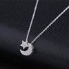 SIPENGJEL Trendy Inlaid Zircon Dainty Moon Star Pendant Necklace Simple Korean Style Chain Necklaces For Women Fine Jewelry 2021