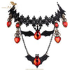 SISHION Holiday Creative Short Necklace Retro Animal Bat Lace Necklace Haloween Accessories women SP0579