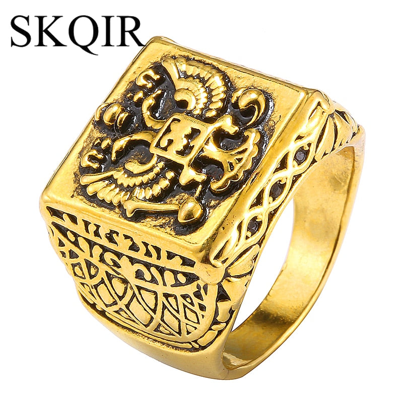 Big Size 6-14 Gold Silver Color Men's Co Templars Rings Men Jewelry Unique Exquisite Vintage Ring Jewellry Hot Sale