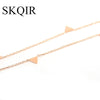 SKQIR Retro Choker Necklace Gold Color Chain Stainless Steel Triangle Link Chain Necklace Femme Gift For Friends