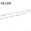 SKQIR Retro Choker Necklace Gold Color Chain Stainless Steel Triangle Link Chain Necklace Femme Gift For Friends