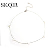 SKQIR Retro Choker Necklace Gold Color Chain Stainless Steel Triangle Link Chain Necklace Femme Gift For Friends