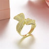 925 Sterling Silver Elegant Cubic Zirconia Bowknot Finger Ring Brand Design Tail Ring Women Ladies Wedding Party Jewelry
