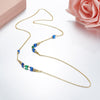 Luxury Brand 925 Sterling Silver Blue Stone CZ Candy Long Chain Necklace Green Gems Cubic Zircon for Ladies Women Jewelry