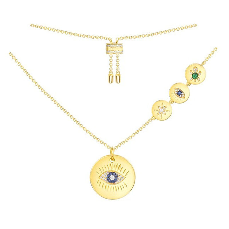 Real 925 Sterling Silver Gold Color Blue CZ Zirconia Stones Turtle Symb Pendant Necklace Women Luxury Jewelry