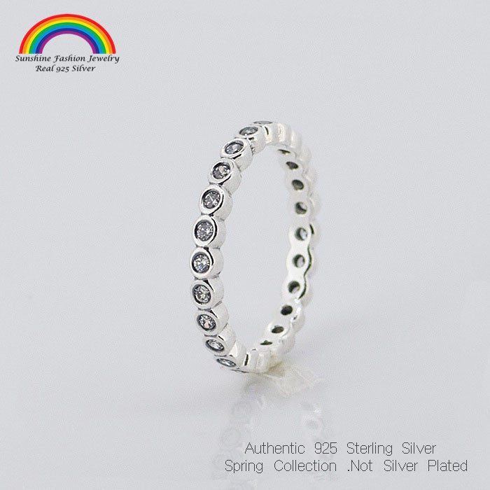 SMALL ROUND ETERNITY SILVER RINGS with CZ Stones 925 Sterling Silver Ring Jewelry Rings For Women Jewelry Accessories Fashion