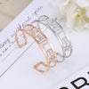 SMILE Letter Stainless steel Bangle Silvery Open Cuff Bracelet Colorful Crystal Star Heart Women's Bangles Simple Trendy Jewelry