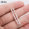 SMJE Real 925 Sterling Silver Simple Bar Earrings Stud for Women Long Bar Tassel Stick Earrings Wholesale Geometry Brincos Bijou