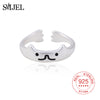 100% 925 Sterling Silver Cat Ear Ring Design Cute Fashion Jewelry Cat Hand Ring For Women and Girl Gifts Adjustable charms