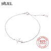 100% 925 Sterling Silver Cute Cat Siting on the Moon Bracelets Bangles Women Dainty Ladies Couple Bracelets