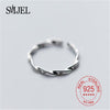 SMJEL 100% 925 Sterling Silver Half Moon Rings For Women Christmas Gift Crescent Deer Horn Ring Lady  Jewelry