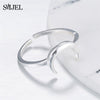 SMJEL 100% 925 Sterling Silver Half Moon Rings For Women Christmas Gift Crescent Deer Horn Ring Lady  Jewelry