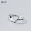 SMJEL 100% 925 Sterling Silver Half Moon Rings For Women Christmas Gift Crescent Deer Horn Ring Lady  Jewelry