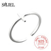 SMJEL 100% 925 Sterling Silver Half Moon Rings For Women Christmas Gift Crescent Deer Horn Ring Lady  Jewelry
