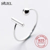 SMJEL 100% 925 Sterling Silver Half Moon Rings For Women Christmas Gift Crescent Deer Horn Ring Lady  Jewelry