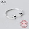 SMJEL 100% 925 Sterling Silver Half Moon Rings For Women Christmas Gift Crescent Deer Horn Ring Lady  Jewelry
