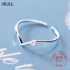 SMJEL 100% 925 Sterling Silver Half Moon Rings For Women Christmas Gift Crescent Deer Horn Ring Lady  Jewelry