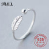 SMJEL 100% 925 Sterling Silver Half Moon Rings For Women Christmas Gift Crescent Deer Horn Ring Lady  Jewelry