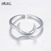 SMJEL 100% 925 Sterling Silver Half Moon Rings For Women Christmas Gift Crescent Deer Horn Ring Lady  Jewelry