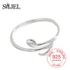 SMJEL 100% 925 Sterling Silver Half Moon Rings For Women Christmas Gift Crescent Deer Horn Ring Lady  Jewelry