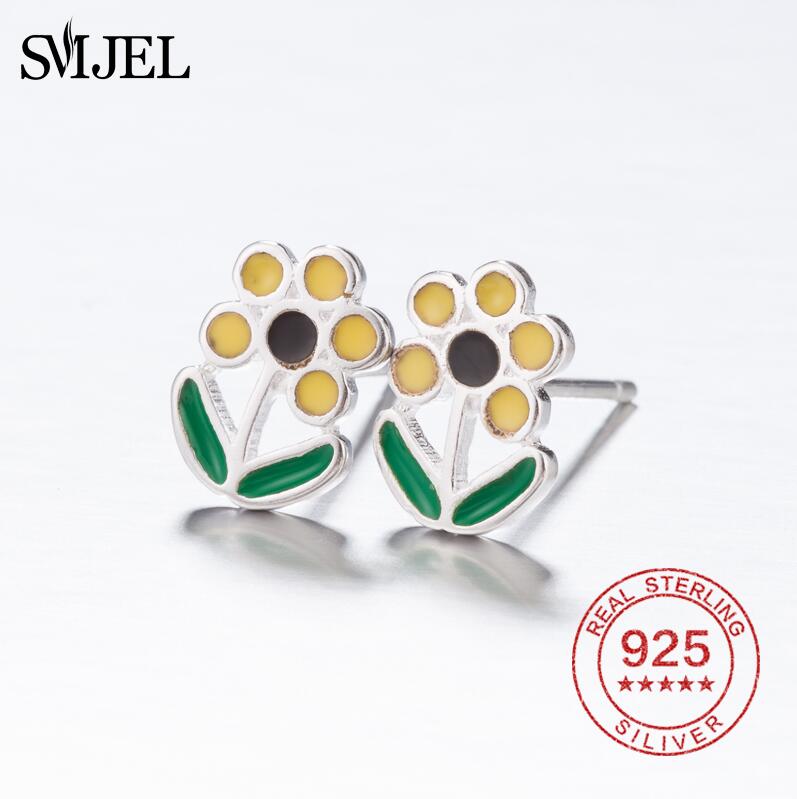 100% 925 Sterling Silver Personality Small Petals Earrings Female Temperament Simple Flower Earrings for Women