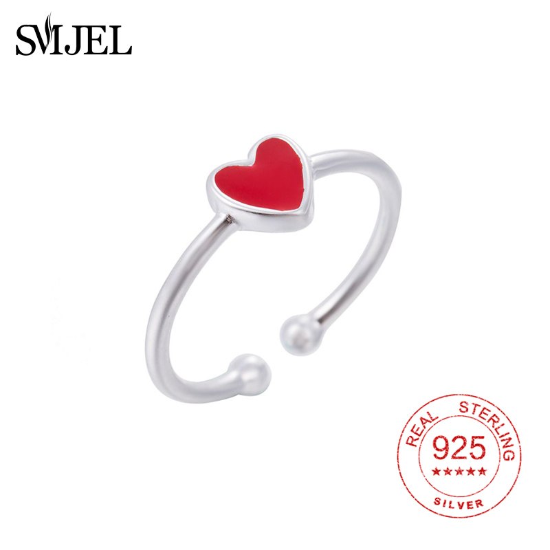 100% 925 Sterling Silver Tiny Love Heart Ring for Women Lover Wedding Rings silver 925 jewelry sieraden Gift Best Friend