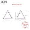 100% 925 Sterling Silver Tiny Triangle Earrings for Women Geometric Square Daily Stud Earring Jewelry Birthd Gift