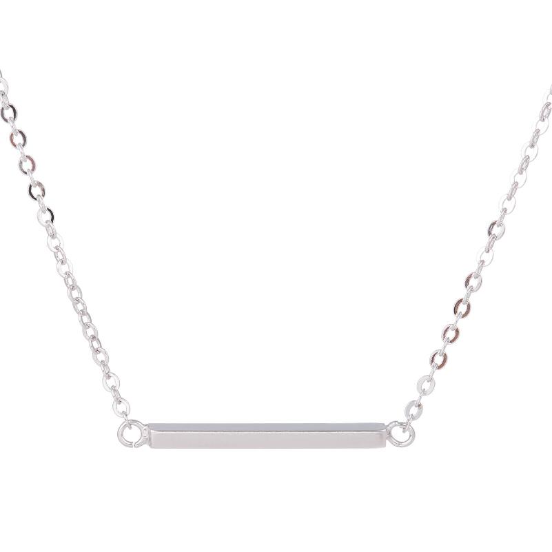 100% 925 Sterling Simple Bar Necklace Women Personalized Jewelry Necklaces Women Geometric Pendant Gift sieraden