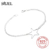 100% Sterling Silver Star Sign Bracelet for Women Silver Chain Link Bracelet Jewelry Best Friend bijoux en argent 925