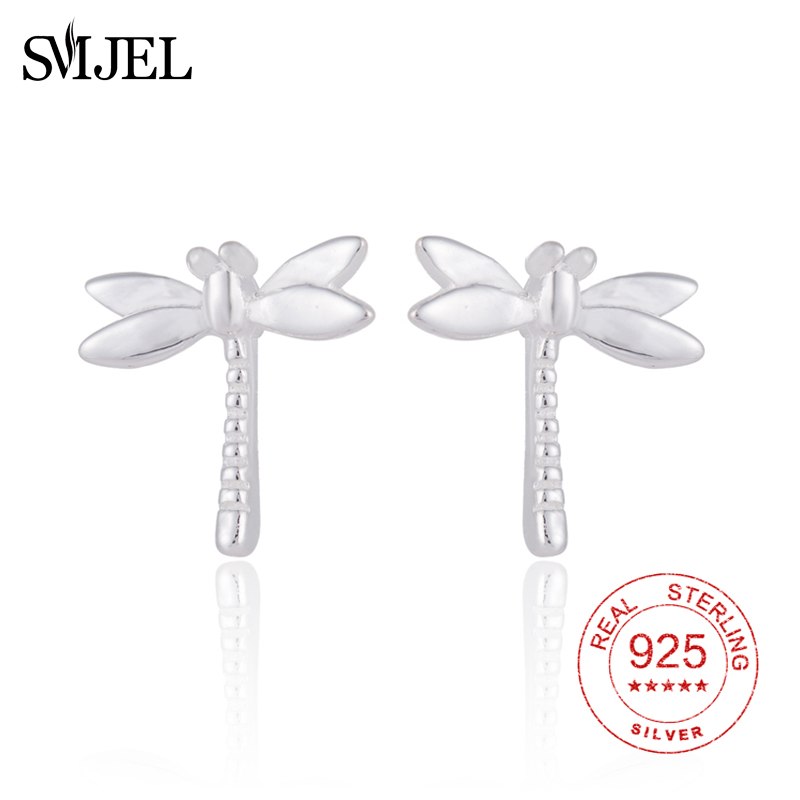 925 Sterling Silver Dragonfly Earrings for Women Gift Graceful Animal Studs Ear Jewelry Birthd Gifts Daughter
