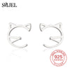 925 Sterling Silver Earrings for Women Lovely Cat Earrings Korean Style Girl Jewelry Female Stud Earring Piercing