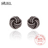 925 Sterling Silver Fashion Knot Earrings High Quality Love Weave knot Post Stud Earring Boucle D'oreille