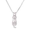 925 Sterling Silver Love Cat Necklace Animal Kitty Cat Pendant Necklaces for Women Cat Lover Jewelry Gifts bijoux