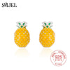 925 Sterling Silver Pineapple Earrings Trendy Cute Hot Fruit Birthd Party Earrings for Women Silver Jewelry Gift
