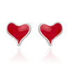 925 Sterling Silver Red Heart Stud Earrings for Women Tiny Love Heart Girl Earring Lover Gifts for best friend