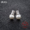 925 Sterling Silver Small Bulb Pearl Earrings for Women Party Gifts bijoux Heart Love Earrings Jewelry Wholesale