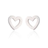 925 Sterling Silver Tiny Circle Round Earrings for Women Simple Silver Daily Jewelry Love Heart Stud Earring Girl
