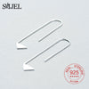 925 Sterling Silver Triangle Long Post Earring Geometric Statement Stud Earrings for Women Wedding Jewelry