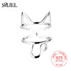 925 Sterling Sliver Cute Luxury Cat Statement Rings For Women Kitten Tail Big Finger Ring Jewelry Wholesale Anillos