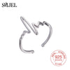 925 Sterling Sliver Rings for Women Unique Design Lightning Heartbeat Ring Ecg Heartbeat Jewelry Romantic Gift to Girls