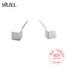 925 Sterling Sliver Tiny Cube Stud Earrings Women Dainty Square Box Small Stud Earrings Minimalist Earrings Girls