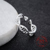 925 Sterling Sliver Unique Double Helix DNA Statement Rings For Women Chemistry Molecule Adjustable Ring Anel