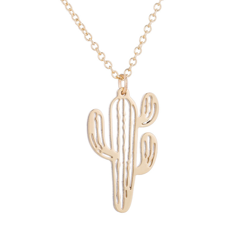 Bohemian Cactus Necklaces & Pendants Women Natural Plant Jewelry Silver Chain Choker Saguaro 2020 Birthd Gifts Bijoux