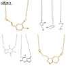SMJEL Dopamine Molecule Necklaces Chemical Formula Necklace Women Serotonin Structure Formula Pendant Graduation Gifts